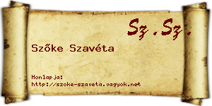 Szőke Szavéta névjegykártya