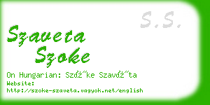 szaveta szoke business card